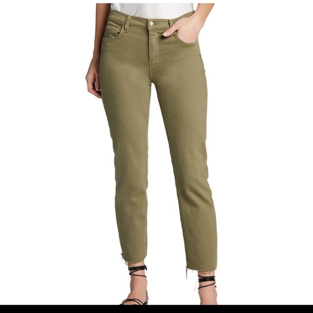 NWT L'AGENCE Sada High Rise Cropped Slim Jean in Basil Size 29